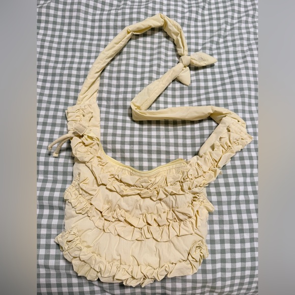 Damson Madder Chic Yellow Ruffled Shoulder Bag - Picture 6 of 8